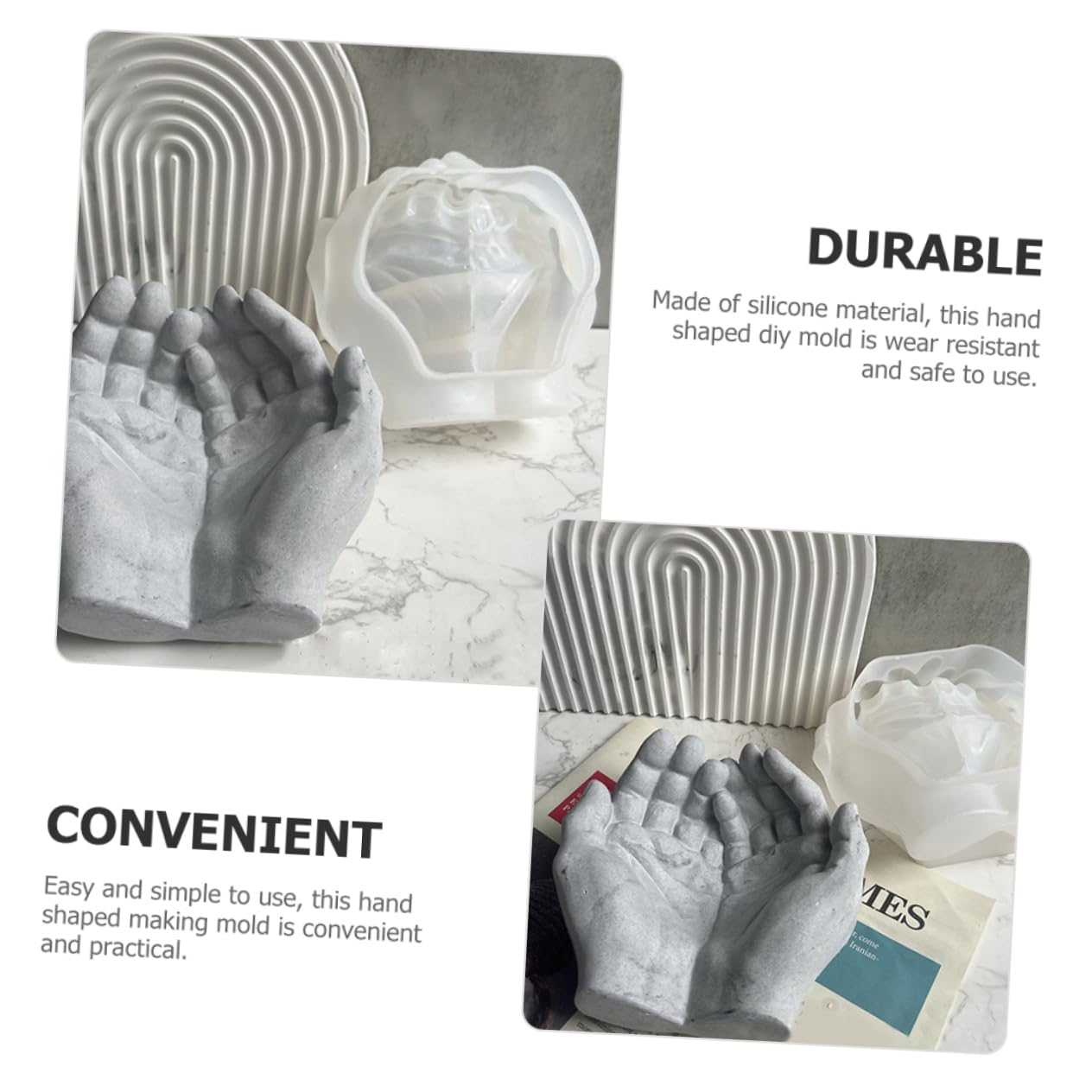 TEHAUX 3piezas Molde De Para Forma De Mano Molde Para Manualidades Para Decoración y Almacenamiento