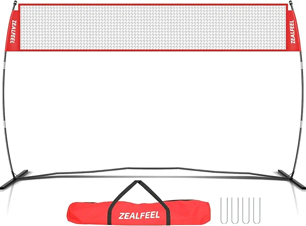 ZEALFEEL Volleyball Net, 12ft/20ft Training Set Height Adjustable, Portable Freestanding Practice for Hitting or Serving Drills, Pop up With Carry Bag for Backyard or Outdoor