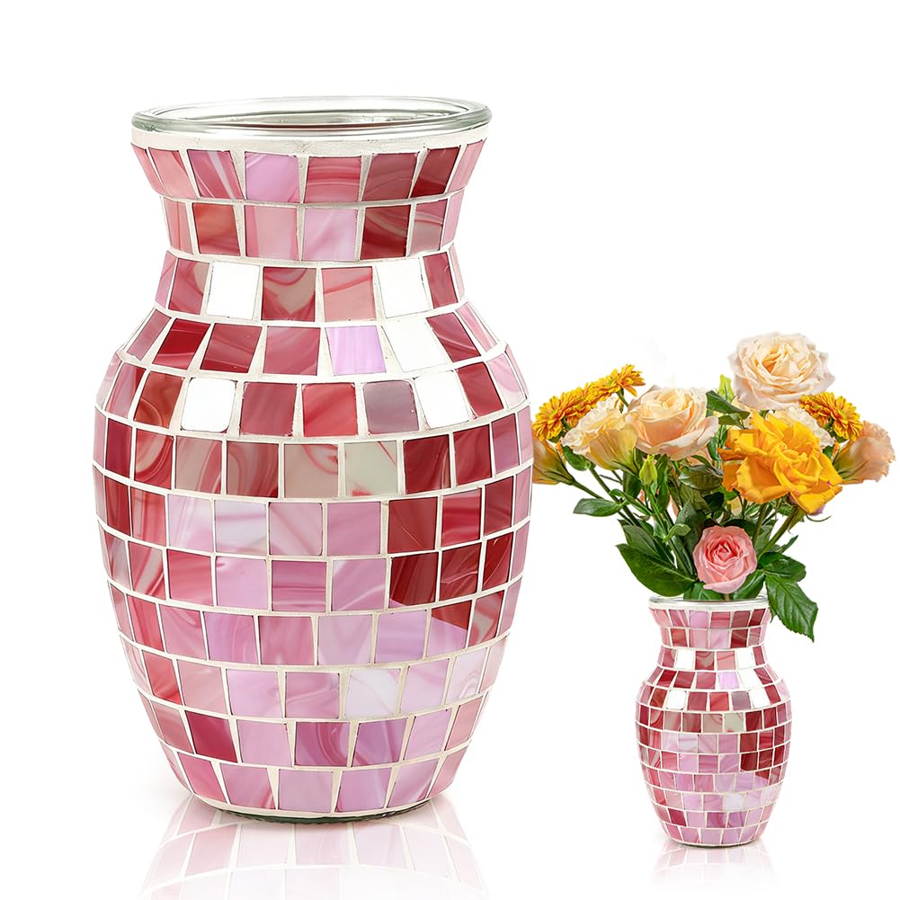 Vase en verre rose moderne pour raviver une étagère vide et décorer votre table