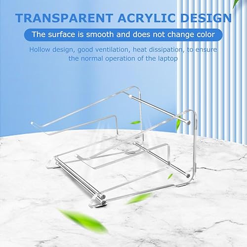 Miniatura 6 de Bibabala Soporte para laptop, soporte acrílico para computadora de escritorio, elevador ergonómico para computadora, soporte grueso transparente