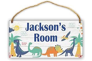 Personalized Kids Name Sign Cartoon Dinosaur