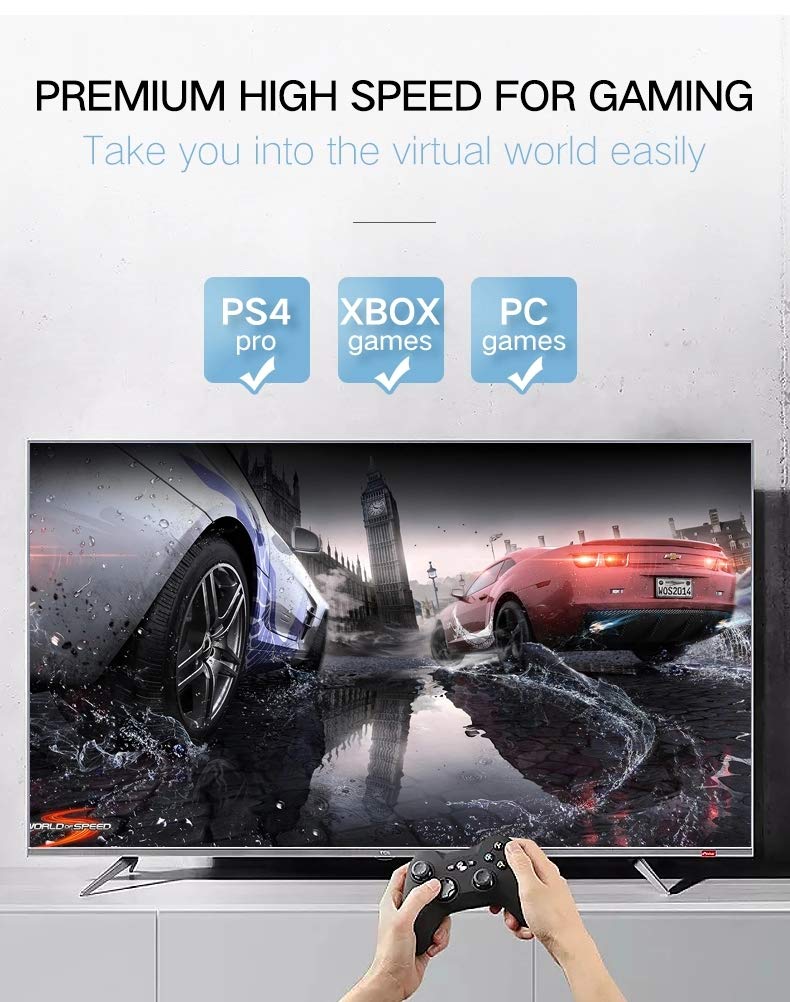 Cavo HDMI 4K/8k ad alta velocità 10.2/18/48Gbps HDMI 1.4/2.0/2.1, 4K/8k HDR, compatibile per TV, HDTV, TV Box, Home Theater, PS4, PC, proiettore (15m, 4K@60HZ)