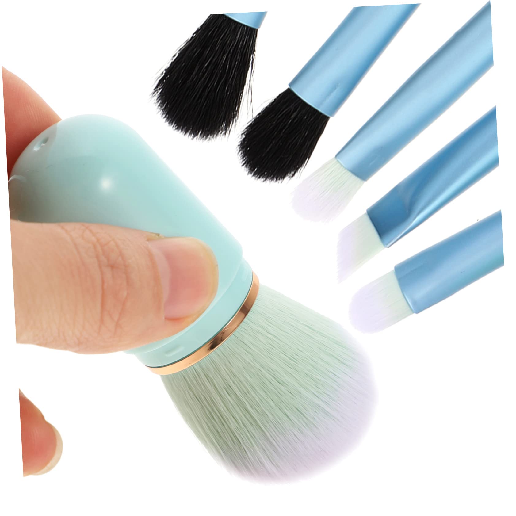Healeved 5sätze Professionelle Makeup Pinsel Mit Blush-puder Tragbare Kosmetik Bürsten Für Makeup Kit Mit Spiegel Wasserblau Praktische Beauty Werkzeuge Für Reisen