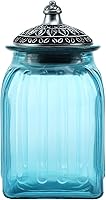 Vista 14 de SOCOSY Tarro de cristal transparente vintage para dulces con tapa, tarro de comida, tarro de nueces, caja de joyería, tarros de dulces de boda