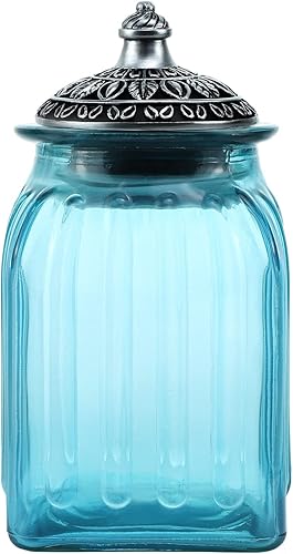 SOCOSY - Frasco de vidrio de cristal vintage con tapa, para caramelos, nueces, joyas, decoración para bufé de boda, recipiente de almacenamiento de