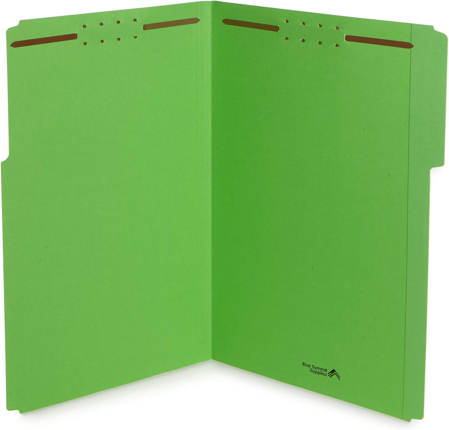 Blue Summit Supplies Green File Folders with Fasteners, Legal Size, 1/3