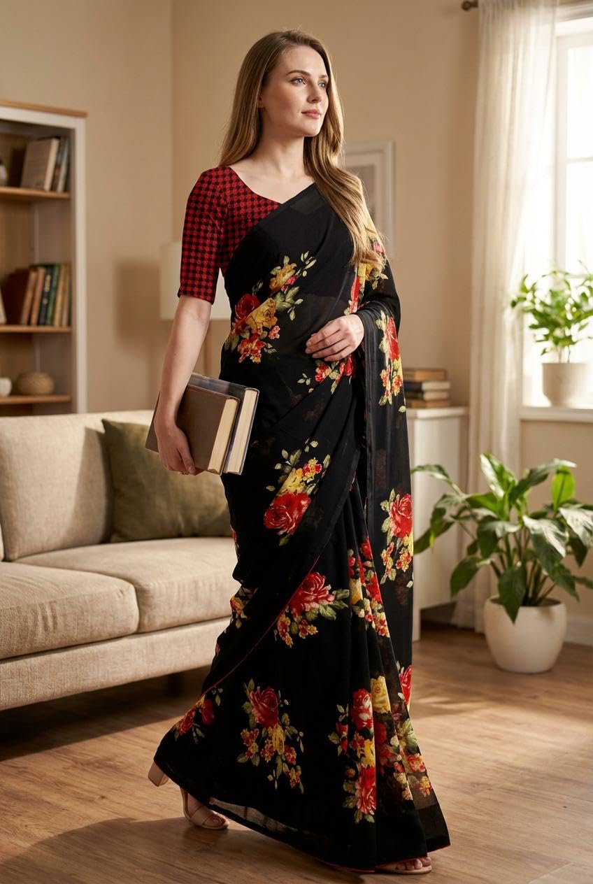 Printed Georgette Saree With Unstitched Blouse Piece -AI_LR_1682_1-image-30