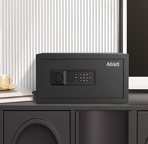 Miniatura 7 de AEGIS Caja fuerte de gabinete de 1.2 pies cúbicos con contraseña digital y llaves, caja de seguridad electrónica para caravana, caja de seguridad