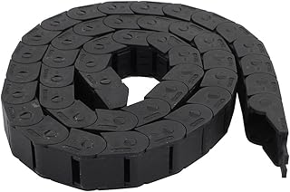 Aexit 15mm x Electrical equipment 15mm Black Plastic Semi Closed Cable Drag Chain Wire Carrier 1M Length
