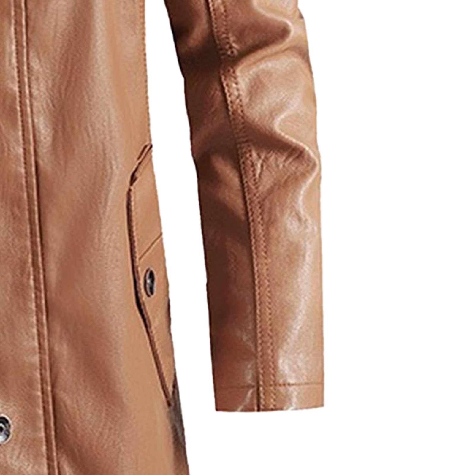 Giacca da uomo in ecopelle di media lunghezza gotica autunno inverno colletto alla coreana giacca in pelle Bussiness PU trench coat