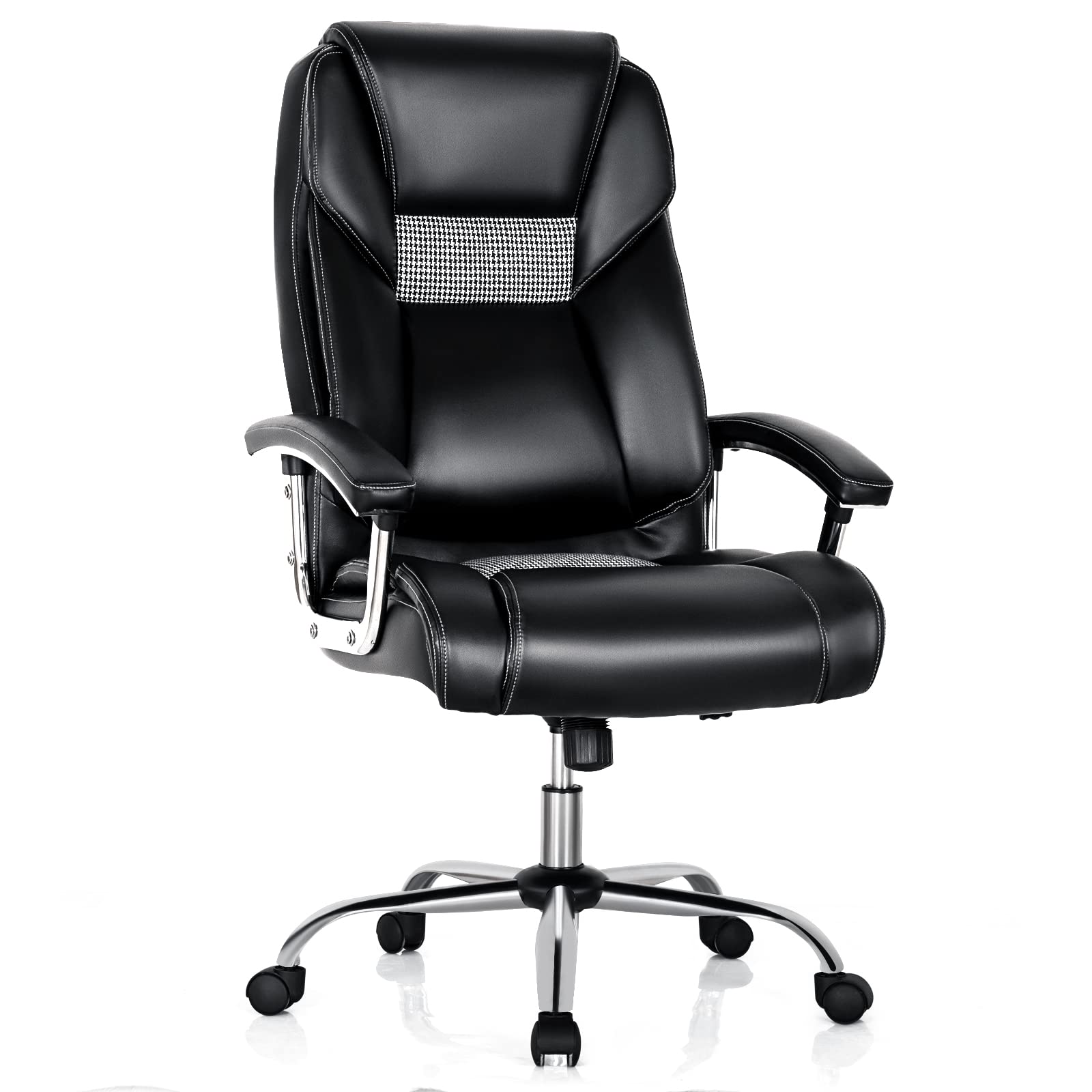 COSTWAY Executive Office Chair, Height Adjustable Swivel Computer Desk ...