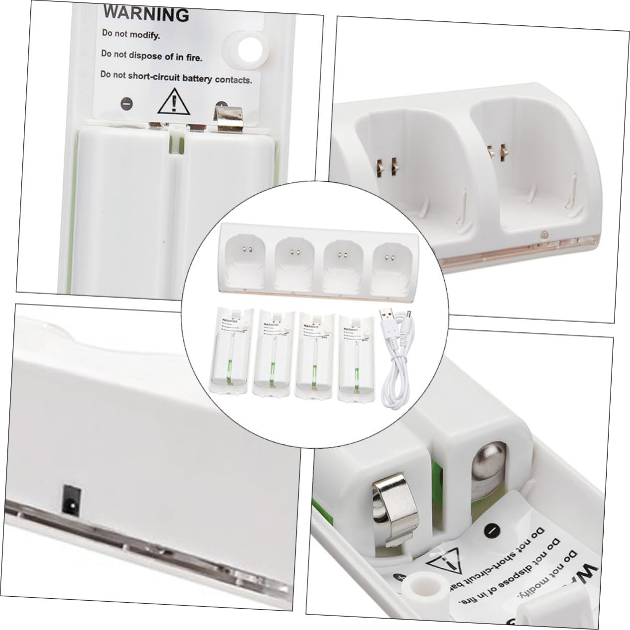 1juego Cargador De Baterías Recargables De Slots Adaptador USB Diseño y Elegante Color para Baterías De AA y AAA Cualquier Lugar