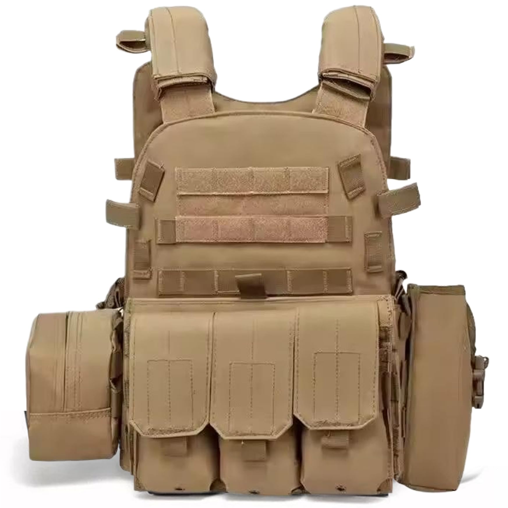 Chaleco Airsoft Portador de Placa Molle Multifuncional Chaleco de Paintball Transpirable Ajustable para Entrenamiento de Guardias de Seguridad Campo y Exteriores — view 9