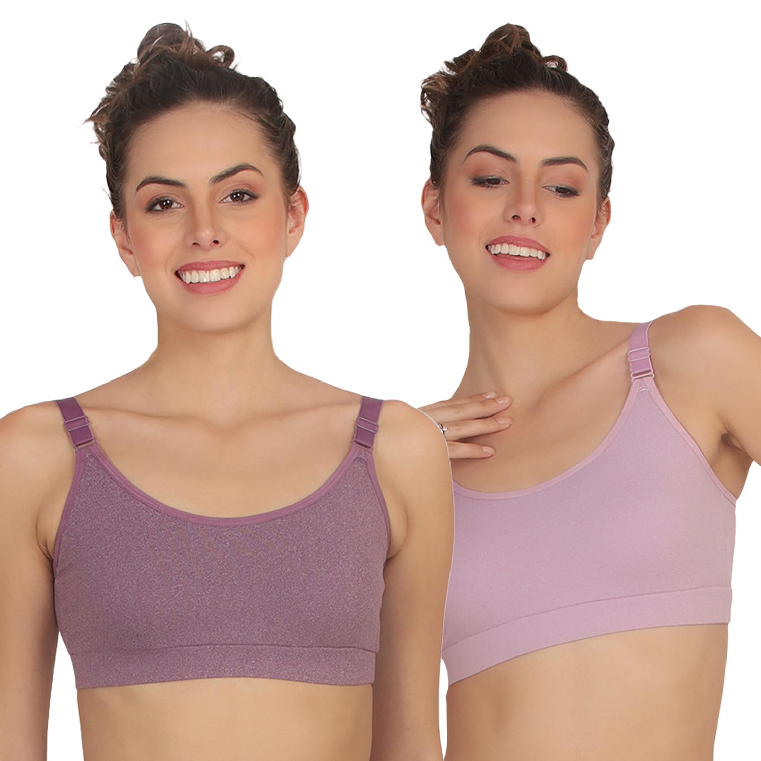 poojaragenee Seamless Non Padded Adjustable Strap Sports Bra Pack of 2-picture-14