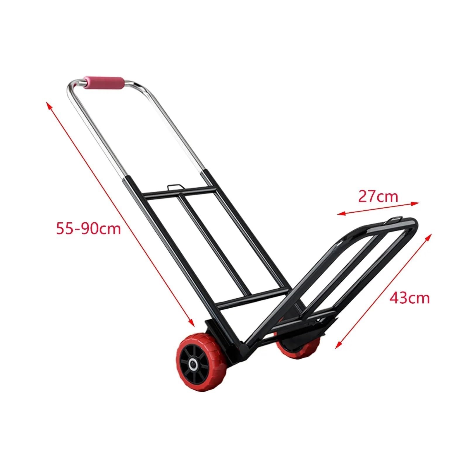 Gepäcktrolley, Mehrzweck-Handkarre mit 3 elastischen Seilen, verstellbar, zusammenklappbar, 70 kg, for Reisen im Freien, Lebensmitteltransport