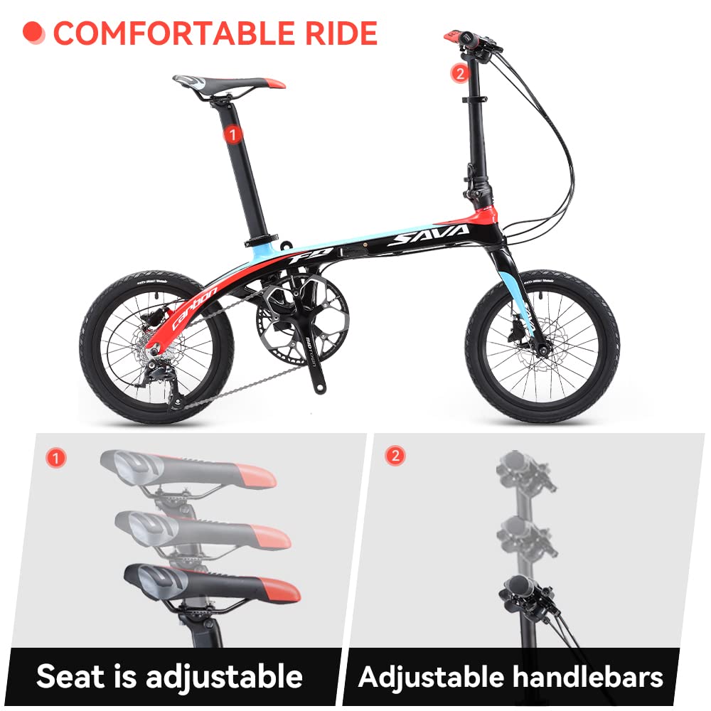 Savadeck Z2 Carbon Folding Bike 16 Inch Carbon Fiber Frame