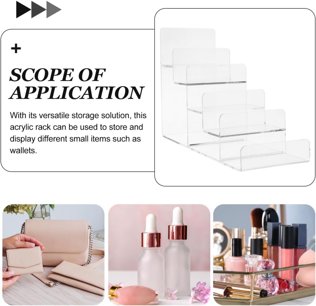 BESTOYARD Multi-tier Acrylic Riser Wallet Organizer Display Stand