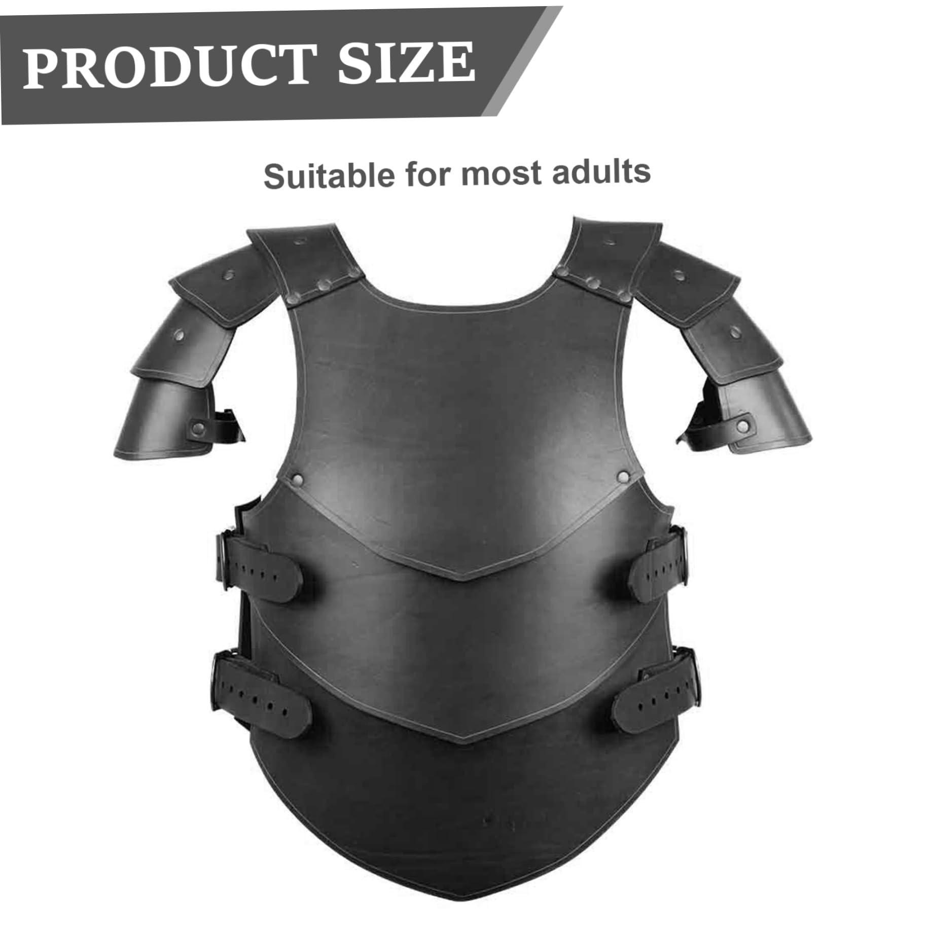 Armure médiévale en Cuir PU réglable Viking Hommes Renaissance Cosplay Chevalier Plastron pour Halloween
