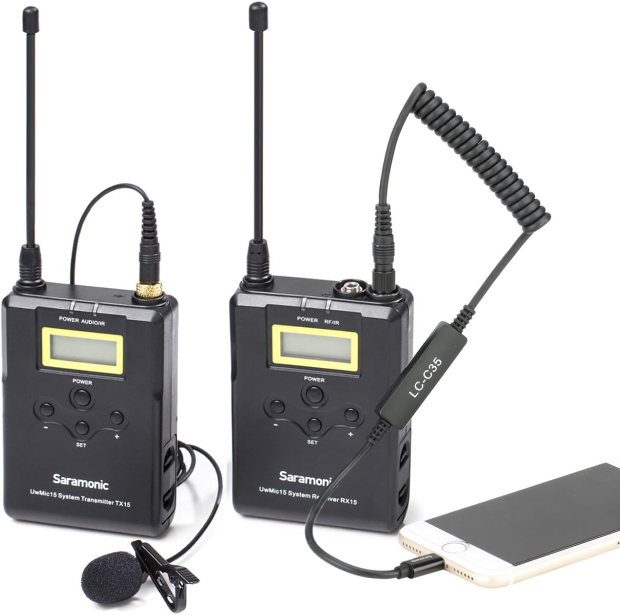 Super Big Clearance! 16-Channel UHF Lavalier Microphone System, Saramonic UwMic15 Lapel Mic with TRS to Lightning Output Cable for iPhone 13 12 11, iPad, Nikon Canon DSLR Cameras for Youtube Vlogging Livestream Filmmaking Cheapest 🛒 16-Channel UHF Lavalier Microphone System, Saramonic UwMic15 Lapel Mic with TRS to Lightning Output Cable for iPhone 13 12 11, iPad, Nikon Canon DSLR Cameras for Youtube Vlogging Livestream Filmmaking