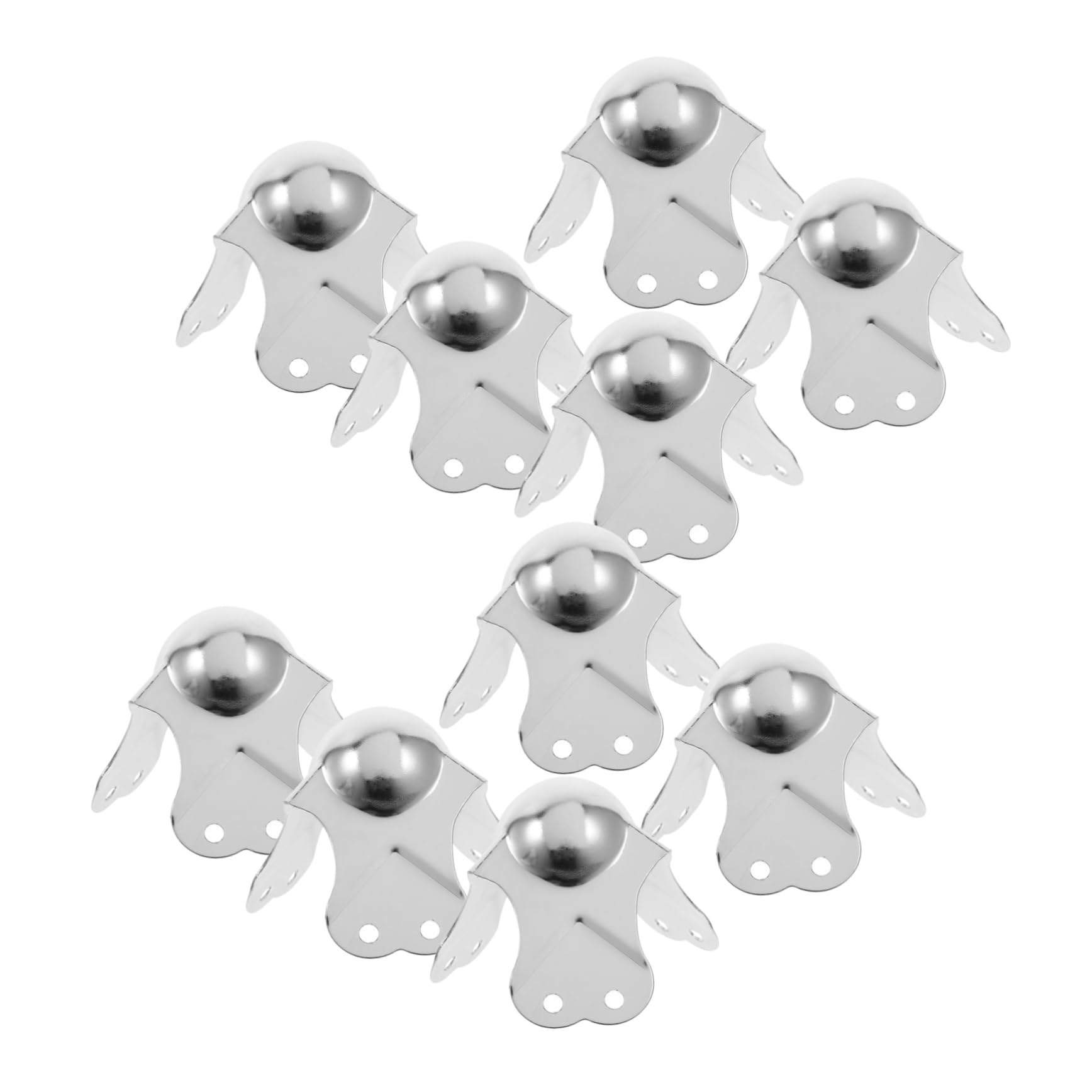 Unomor 10pcs Iron Luggage Corner Protectors Ball Corner Edge Protector Flight Case Hardware Silver Metal Corner Protector