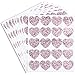 Pegatinas de corazón con purpurina, color rosa, 10 hojas (1,5 pulgadas, 200 unidades)