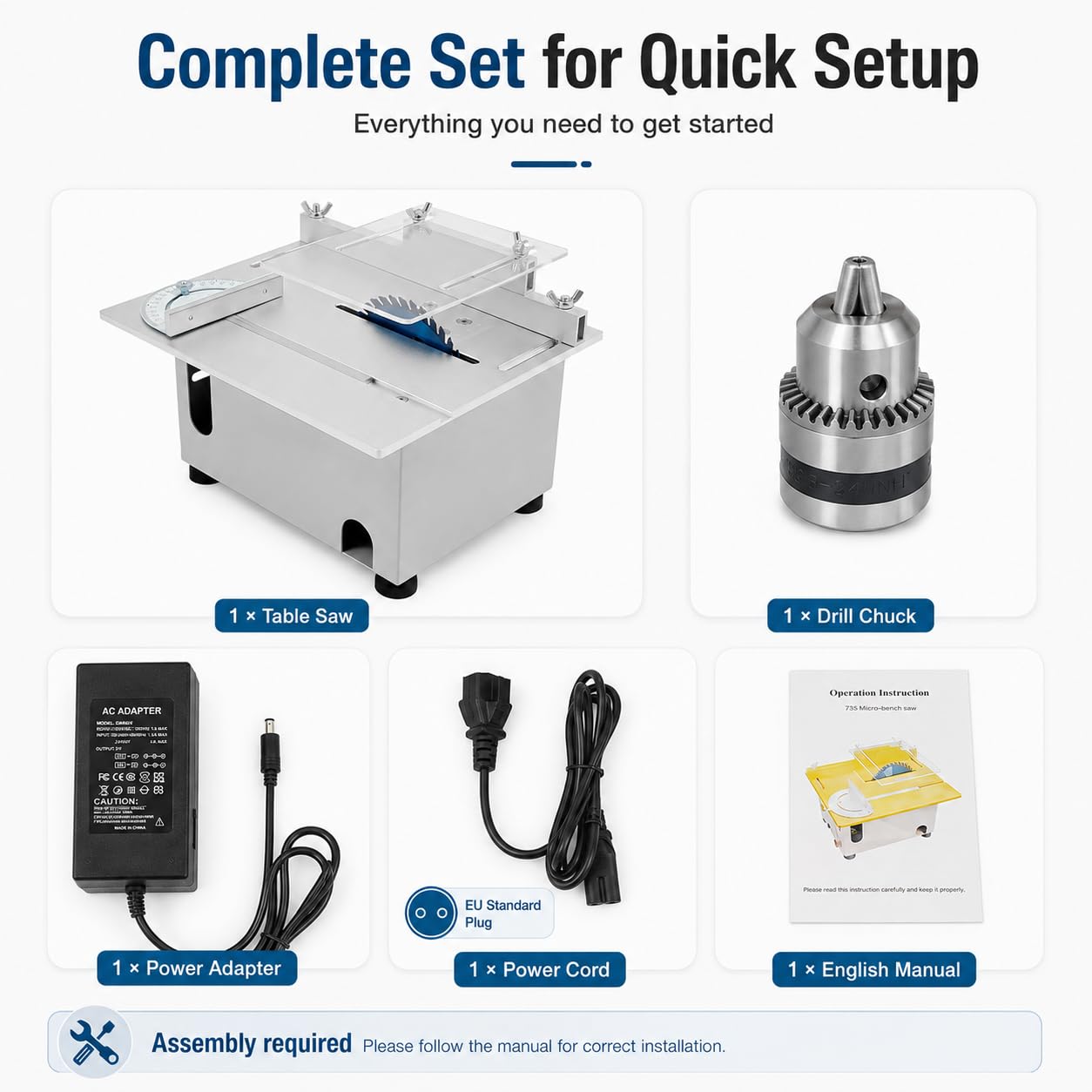 Mini set di seghe circolari da tavolo | 9000 rpm elettrico fai da te | lama per sega circolare da tavolo taglio | alimentatore a 7 velocità regolabile Table Saw | macchina per mole
