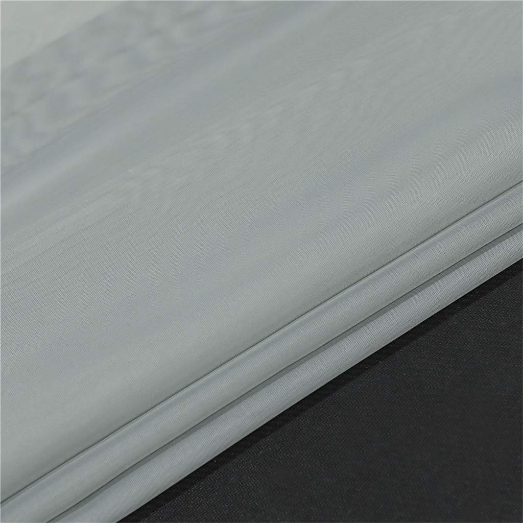 Tenda Per Finestra In Voile Trasparente Con Passanti – Moderna, 45x120 Cm, Bordo Grigio, 100% Poliestere, Ideale Per Cucina, Soggiorno E Bistrò