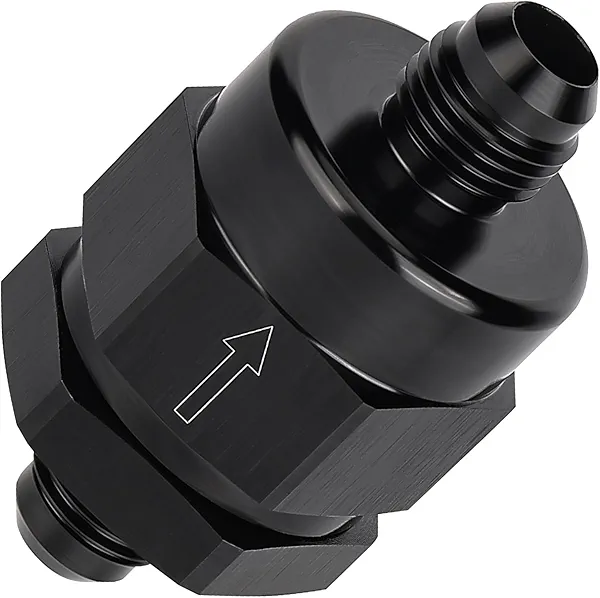 EVIL ENERGY 6AN Male Non Return One Way Inline Check Valve Fitting Aluminum Black