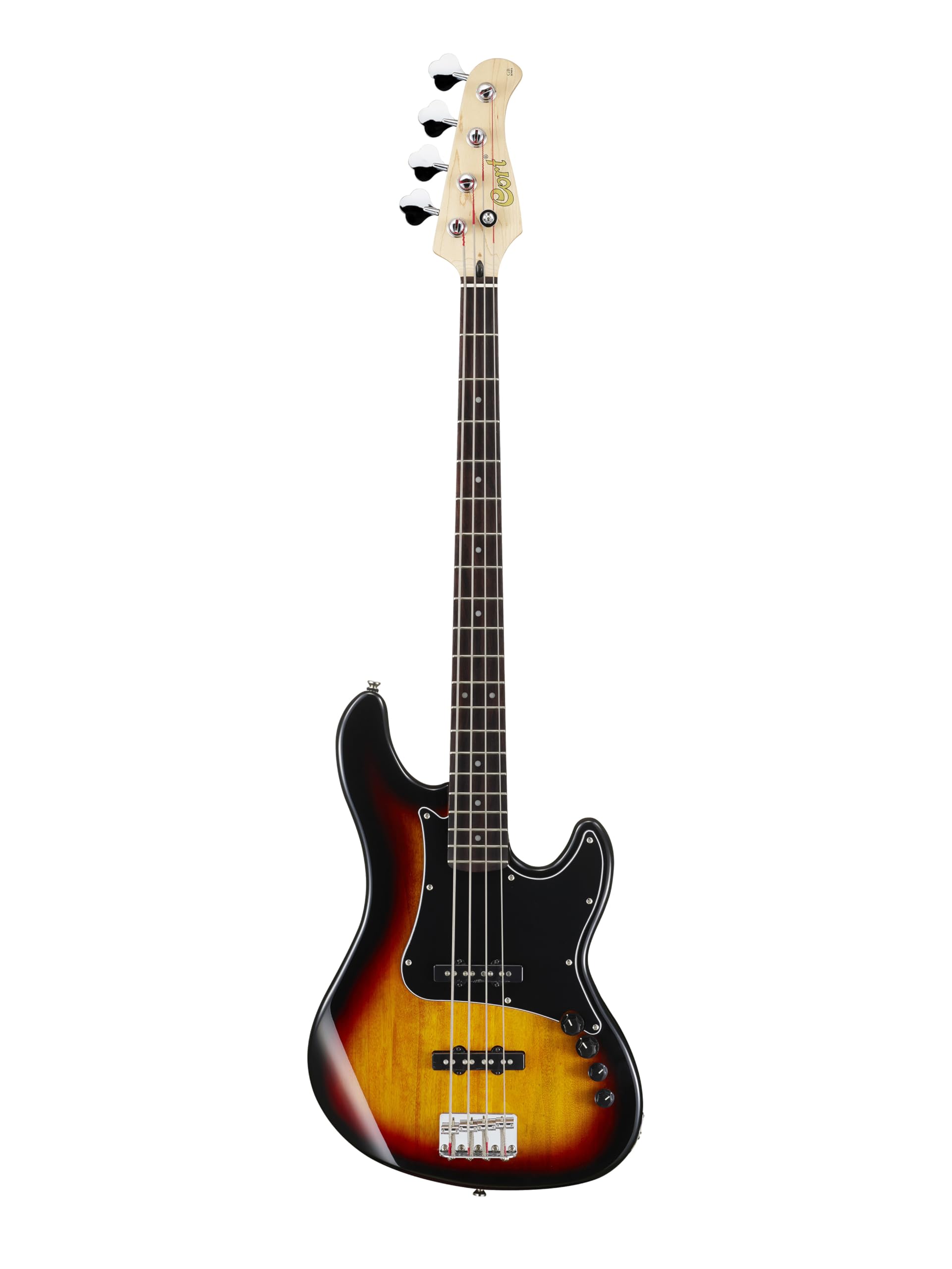 Cort GB34JJ 4-String Electric Bass, JJ Pickups, 3 Tone Sunburst