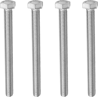 MroMax M8 Hex Bolt M8-1.25 x 100mm Hex Bolt Hex Head Screw Bolts 304 Stainless Steel Fully Threaded Hex Tap Bolts 4Pcs