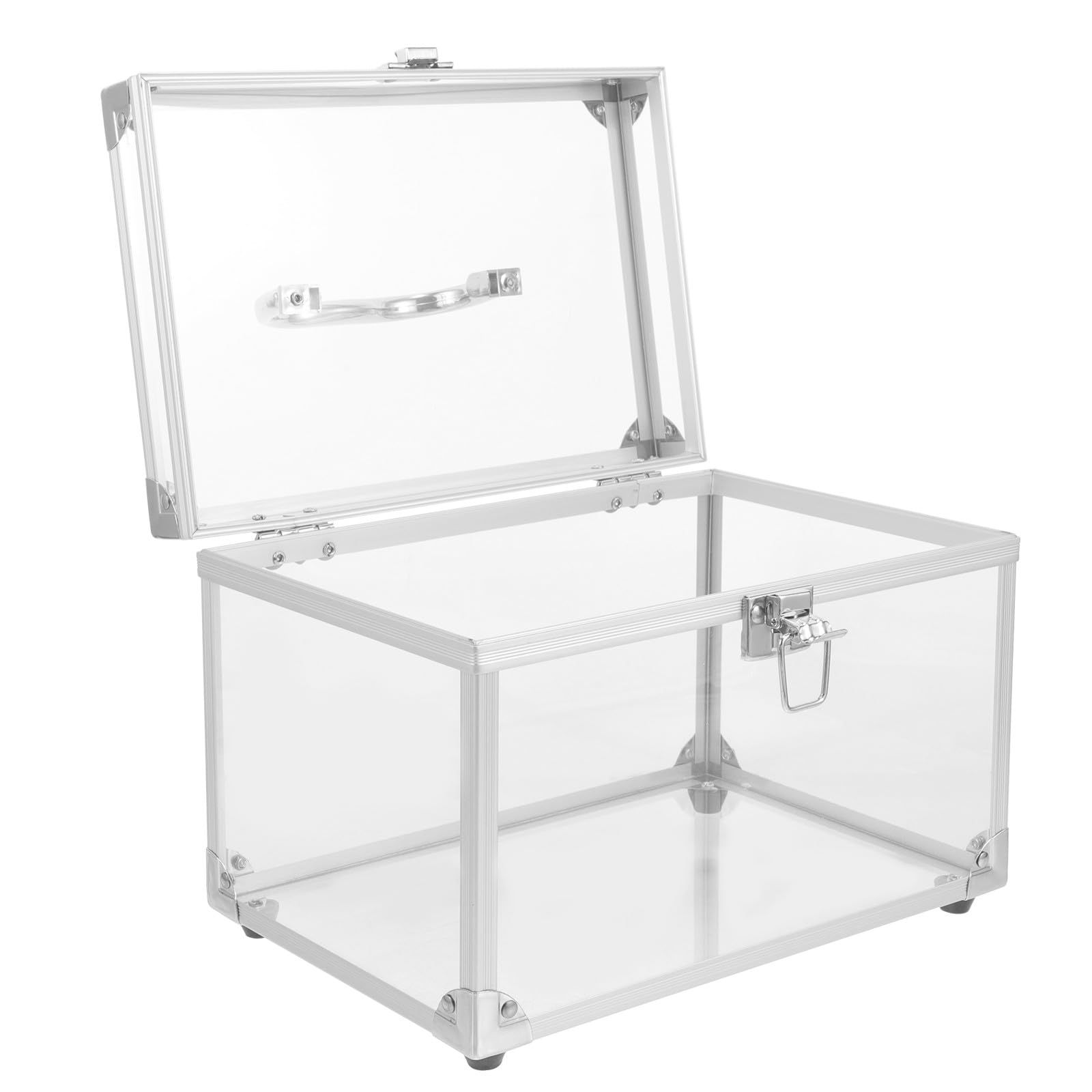 Scatola Porta CD e Storage Dvd con Maniglia in Acrilico Trasparente Organizzatore per Dischi Multipli