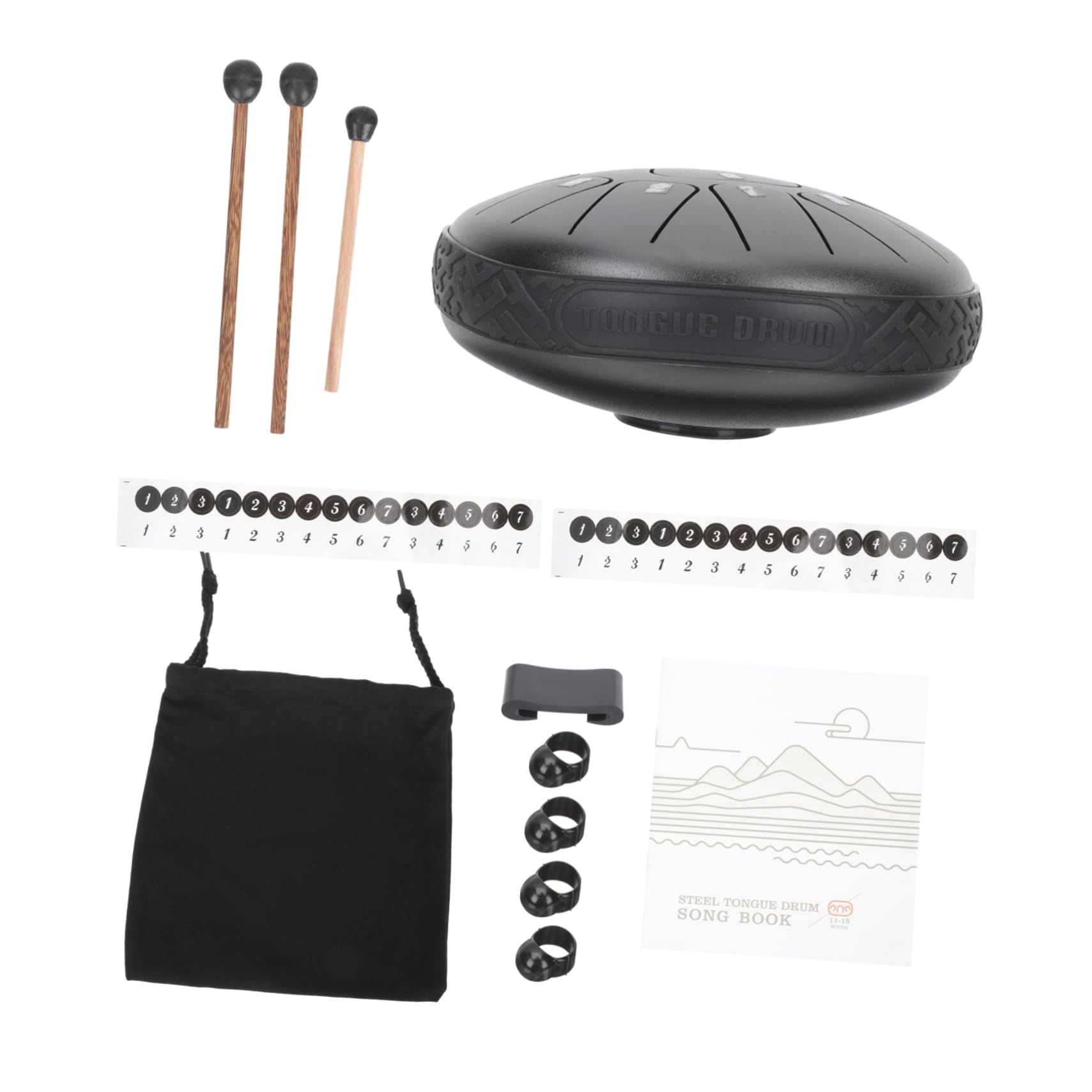 Yardwe 11 Notes Ethereal Drum Portable Steel Tongue Drum for Music Education Yoga Meditation Boys and Girls' Imaginative Development Durable Easy to Play