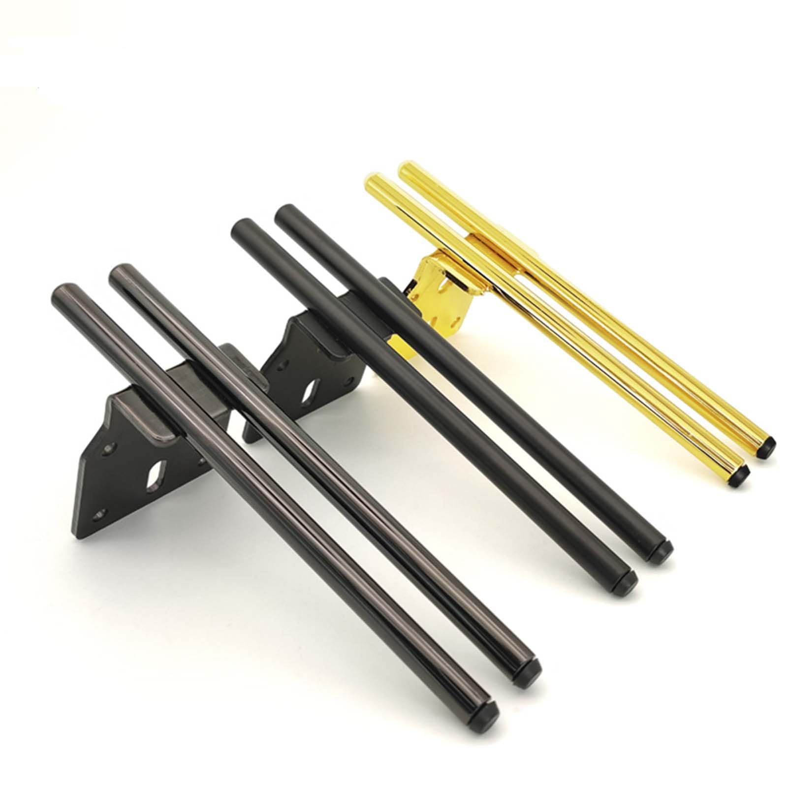 Piedi in Metallo Nero per Mobili - 4 Pezzi da 15 cm per Divano, Tavolino, Mobile TV, Armadio Bagno - Con Viti, Protezione del Pavimento e Base Silenziosa Antiscivolo