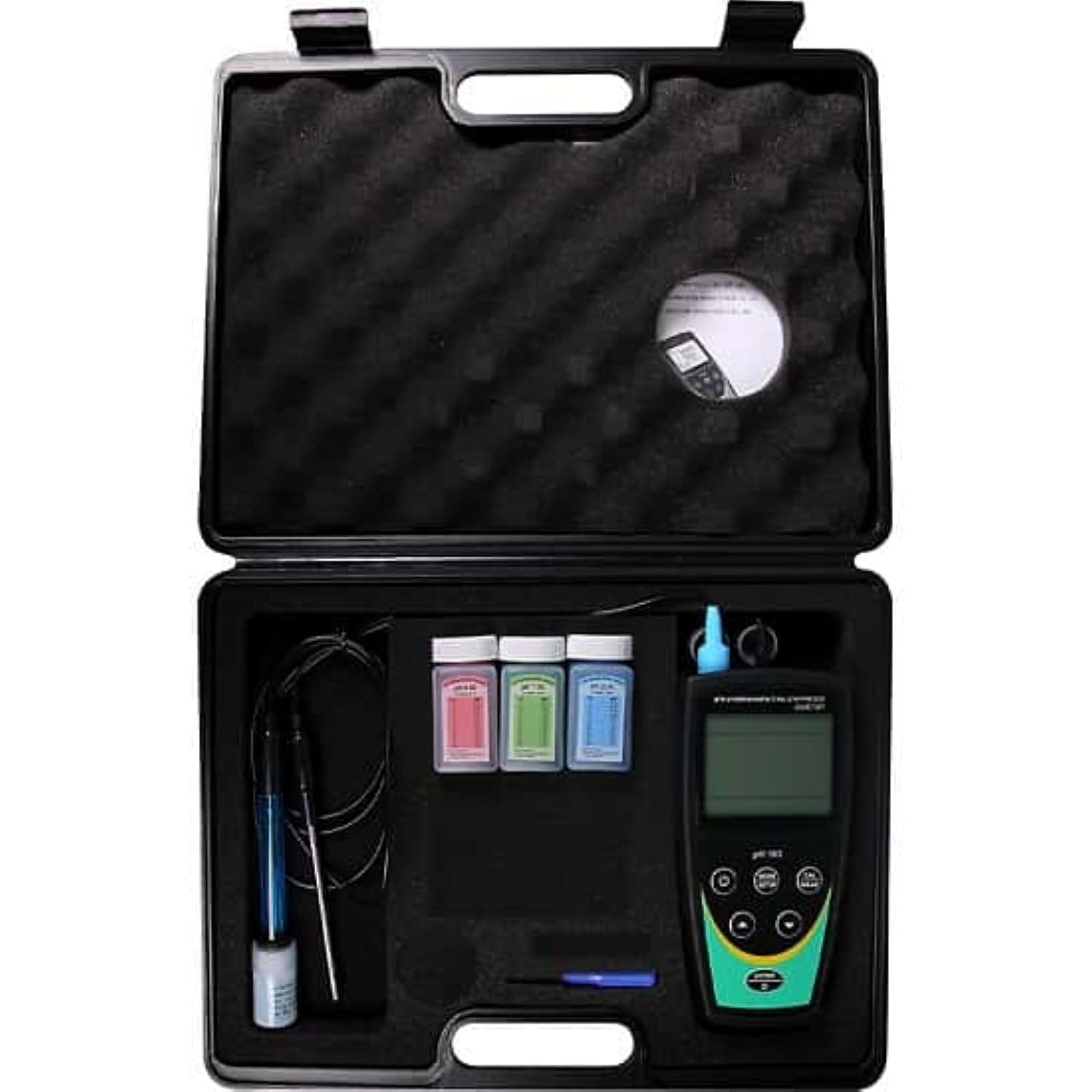 Environmental Express pH 100 Portable pH Meter Kit with Case, pH and Temperature Probes, and Solutions
