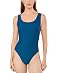 Speedo Solid Mesh Scoop Neck One-Piece - Main View