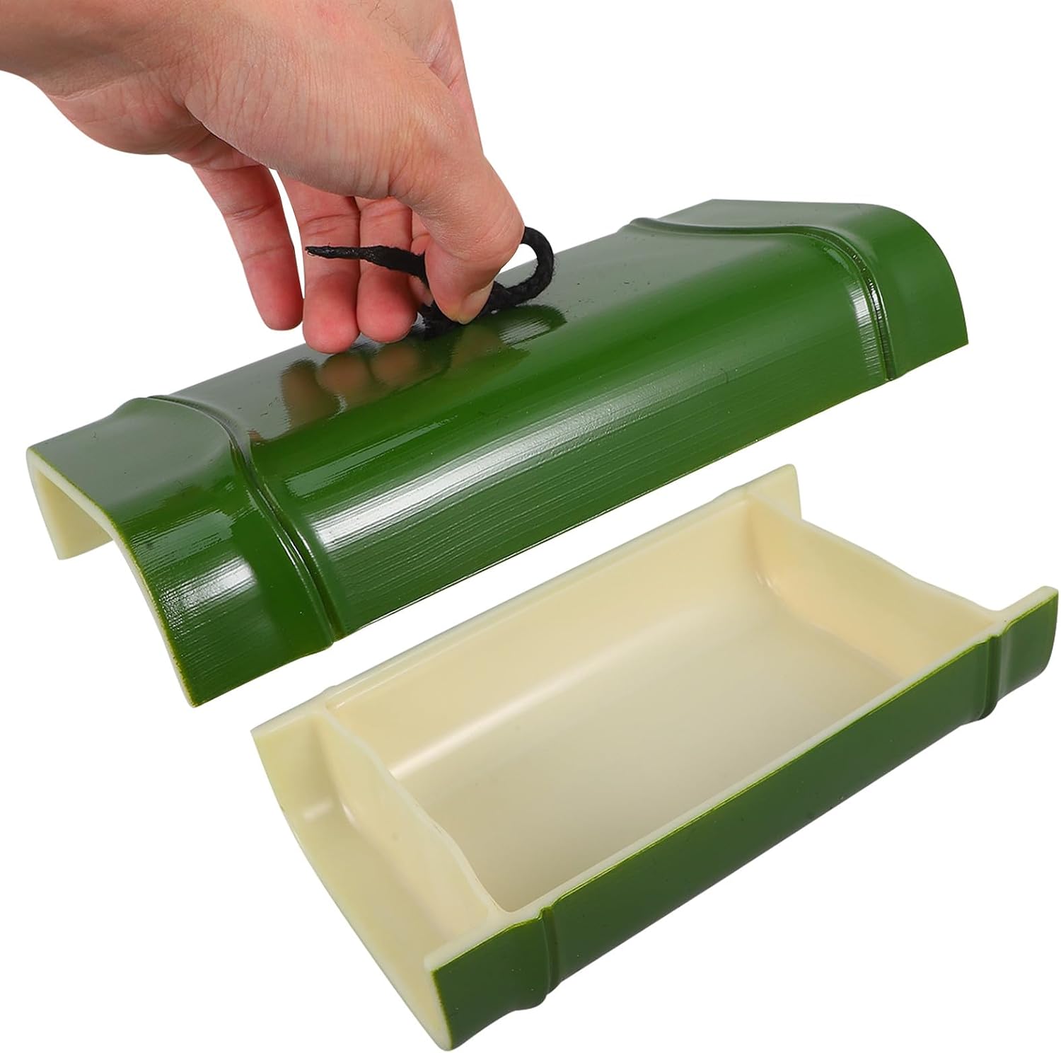 CHILDWEET Bamboo Shape Sushi Serving Tray ABS Plate for Appetizers