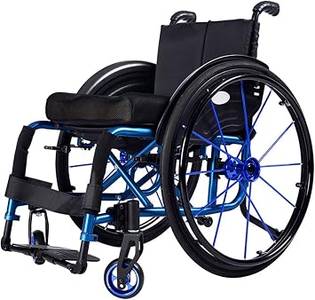 Wheelchair, Manual Wheelchair, Sports Light Transport Mobile Wheelchair, Light self-propelled Folding Aluminum Alloy Manual Sports Leisure Wheelchair seat Width 36-42cm Color B, Size 36cm