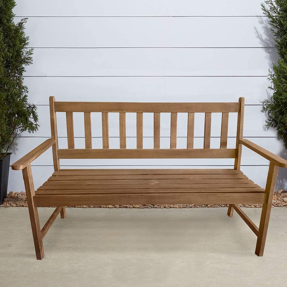 FDW Outdoor Patio Bench Wood Garden Bench Park Bench Acacia Wood for