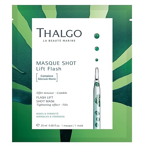 THALGO THALGO Marine Skincare, máscara de tiro Flash Lift, mascarilla de silicona marina y azúcar de algas, 1 máscara, 0.68 onzas líquidas