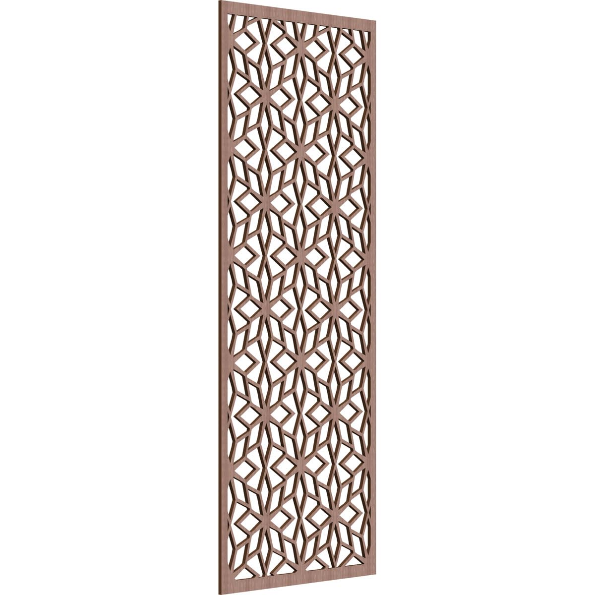 27 3/8"W x 69 3/8"H x 3/8"T Lake Decorative Fretwork Wood Wall Panels, Walnut