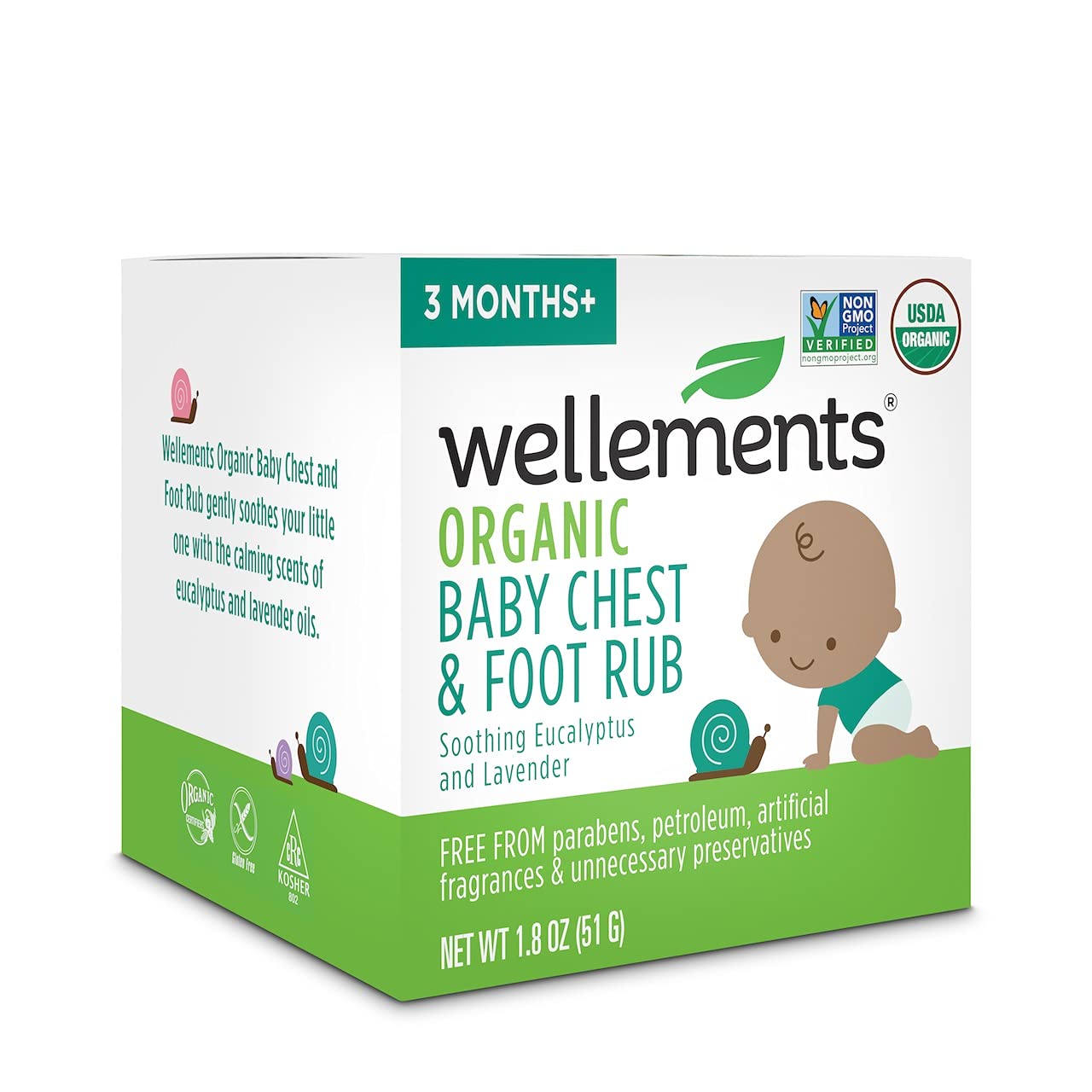 Buy Wellements Organic Baby Chest & Foot Rub, 2 Fl Oz, Eucalyptus and