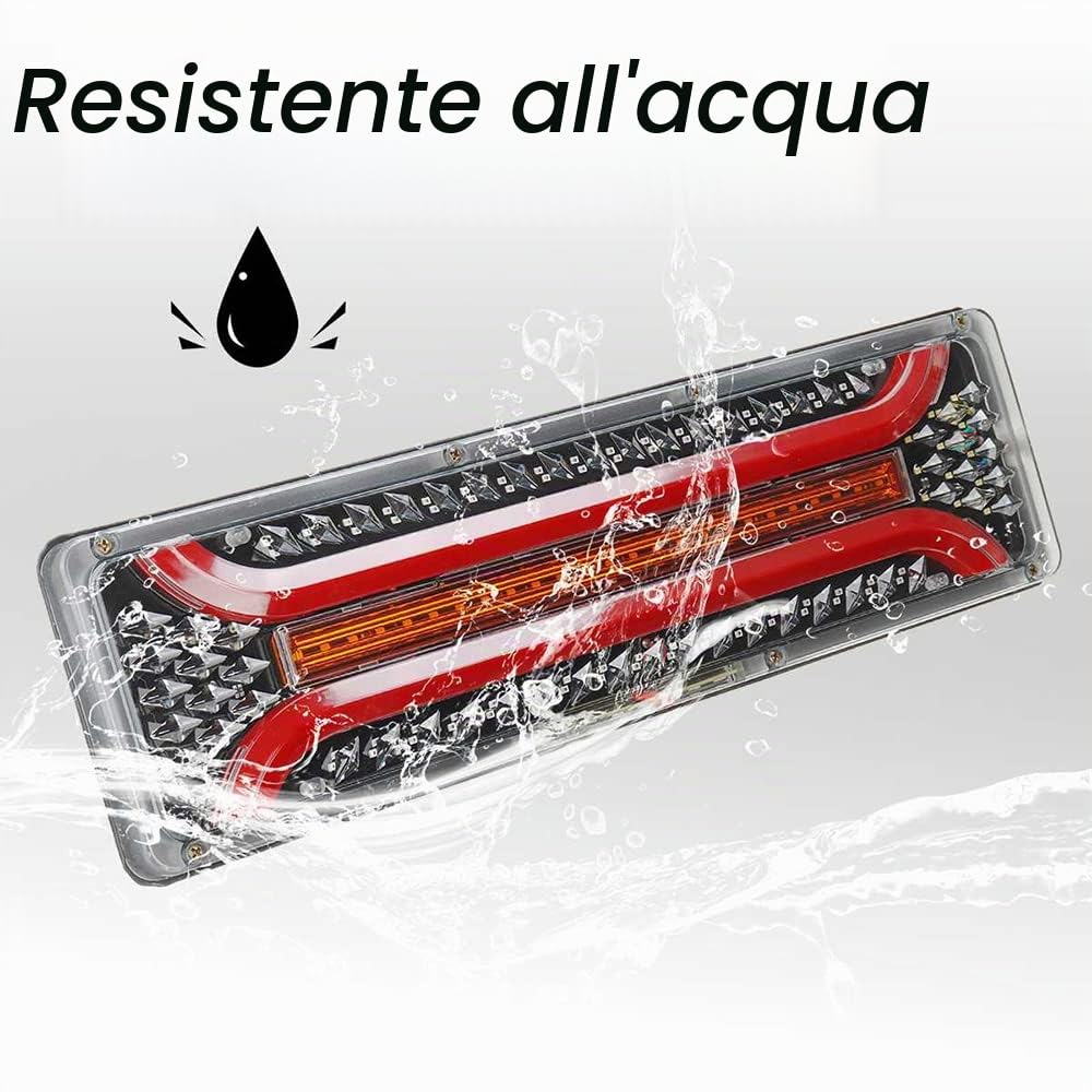 AIVYNA 2 PZ 24 V LED Dinamico Auto Camion Fanale Posteriore Segnale di Girata Luci Freno Posteriore Segnale di Retromarcia Lampada Rimorchio Camion Bus Camper Caravan