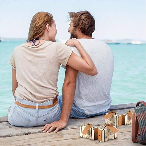 Miniatura 7 de 45 cajas de regalo con temática de viaje para maletas, vintage de papel kraft para regalo de caramelos, para fiestas temáticas, bodas, cumpleaños,