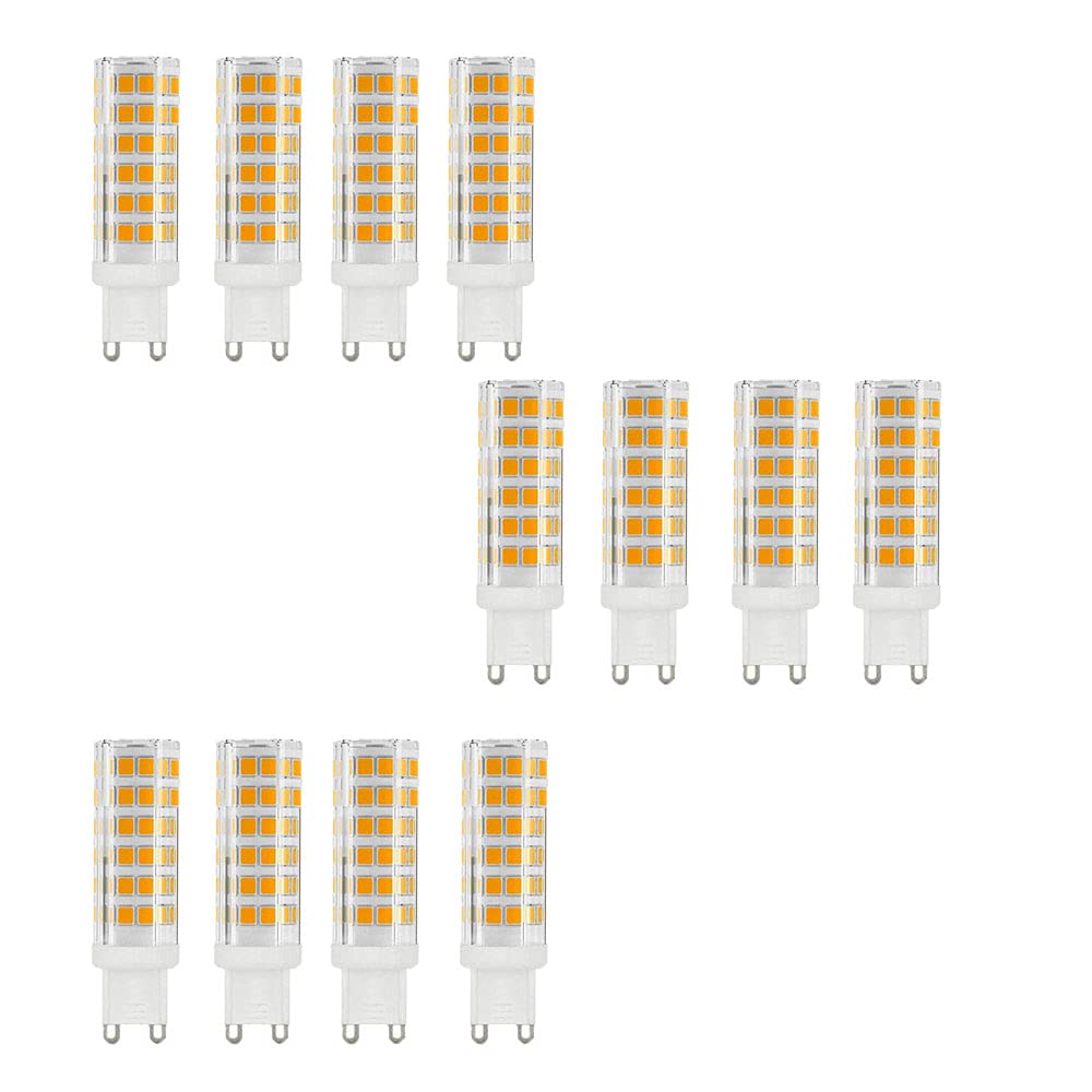 12 Stück G9 LED-Glühbirne, 9W (85W Äquivalent), Nicht dimmbar, Warmweiß 3000K, 850 Lumen G9 AC220-240V, 360 Grad
