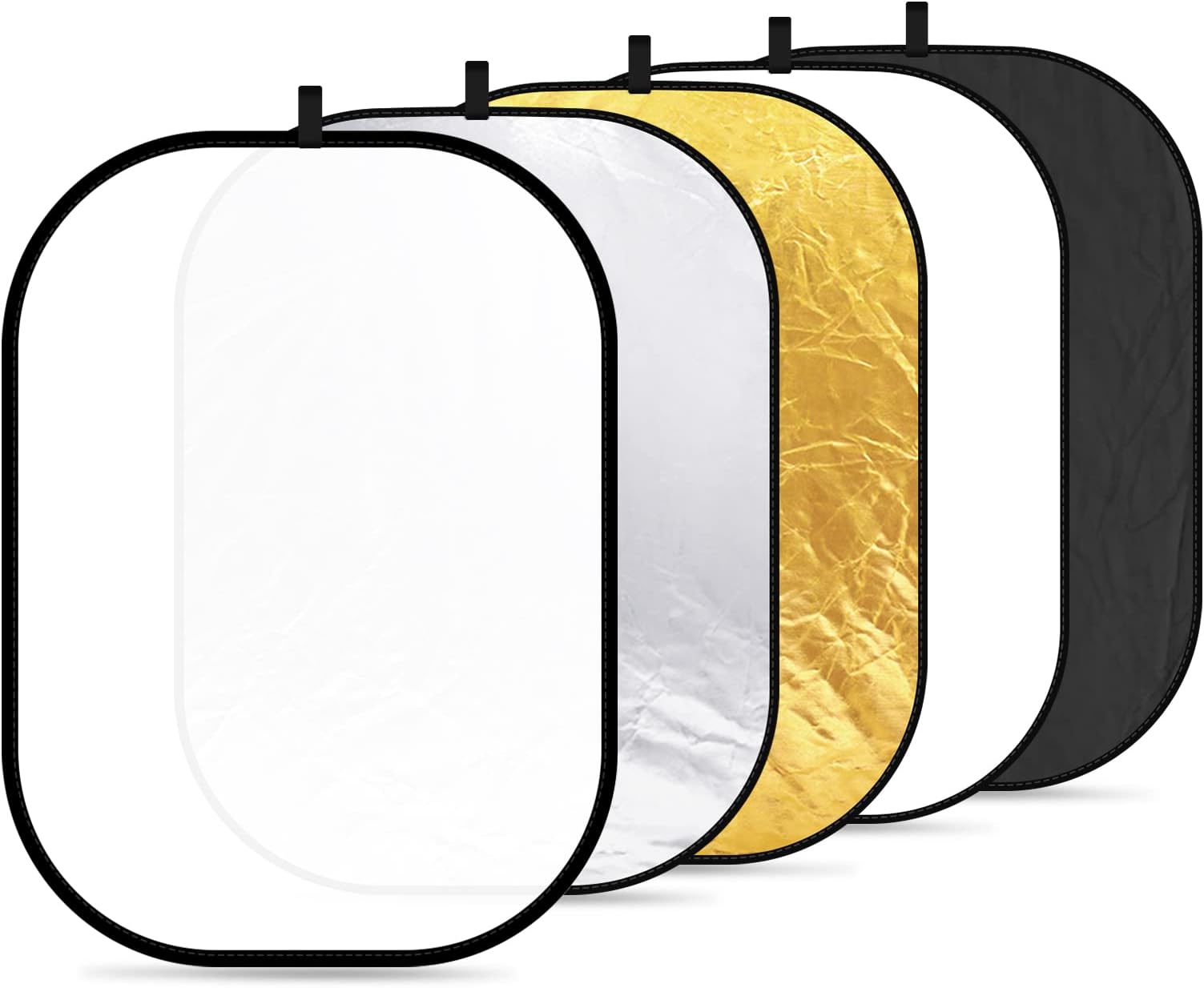 NEEWER 59"x79"/150x200cm Light Reflectors for Photography, Portable 5 in 1 Collapsible Multi Disc with Bag - Translucent, Silver, Gold, Black, White Diffuser for Studio and Outdoor Lighting