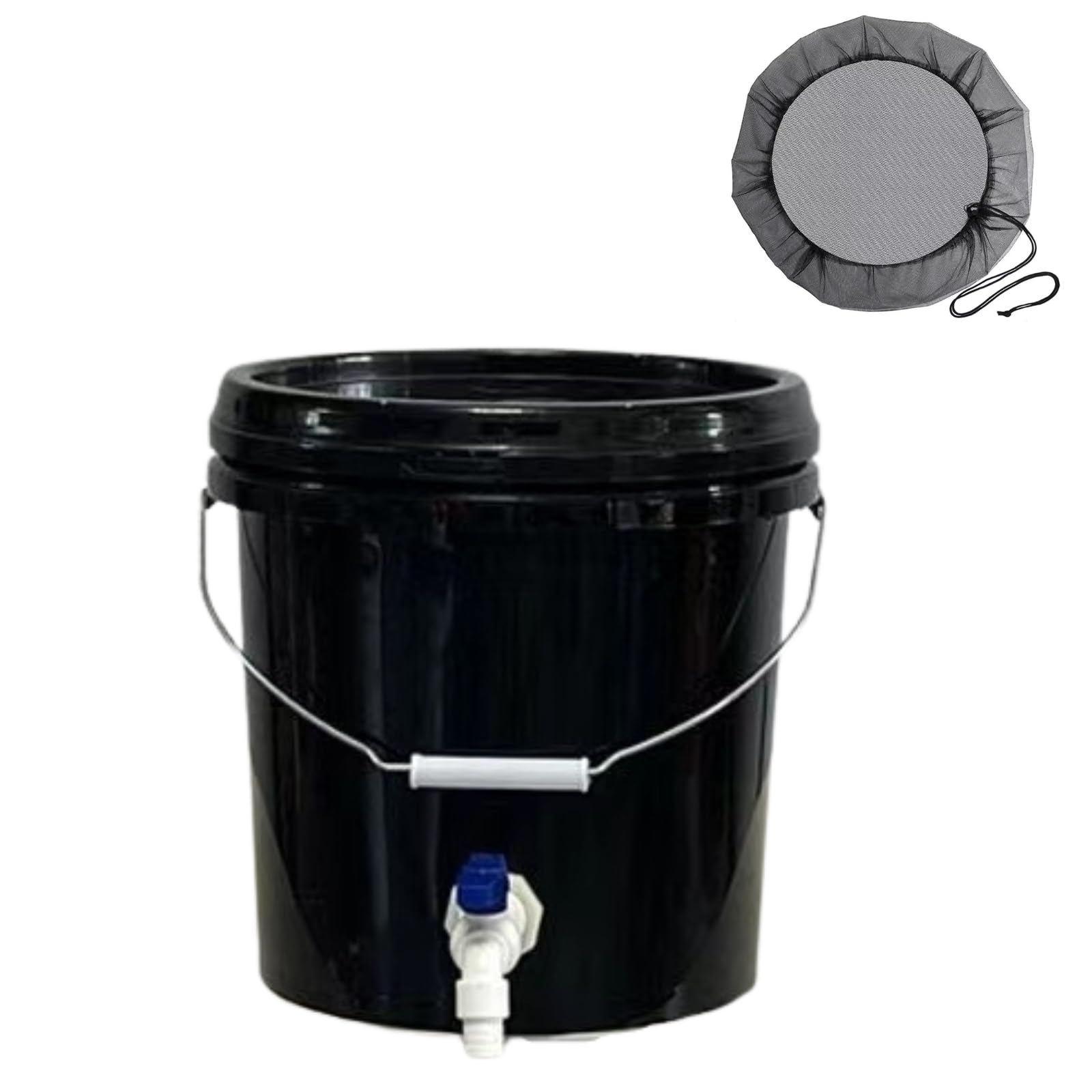 Rain Barrel Spigot Kit Portable Rain Barrel Water Catcher Container with Spigots and Screen 2 6 Gallon Capacity (Black)