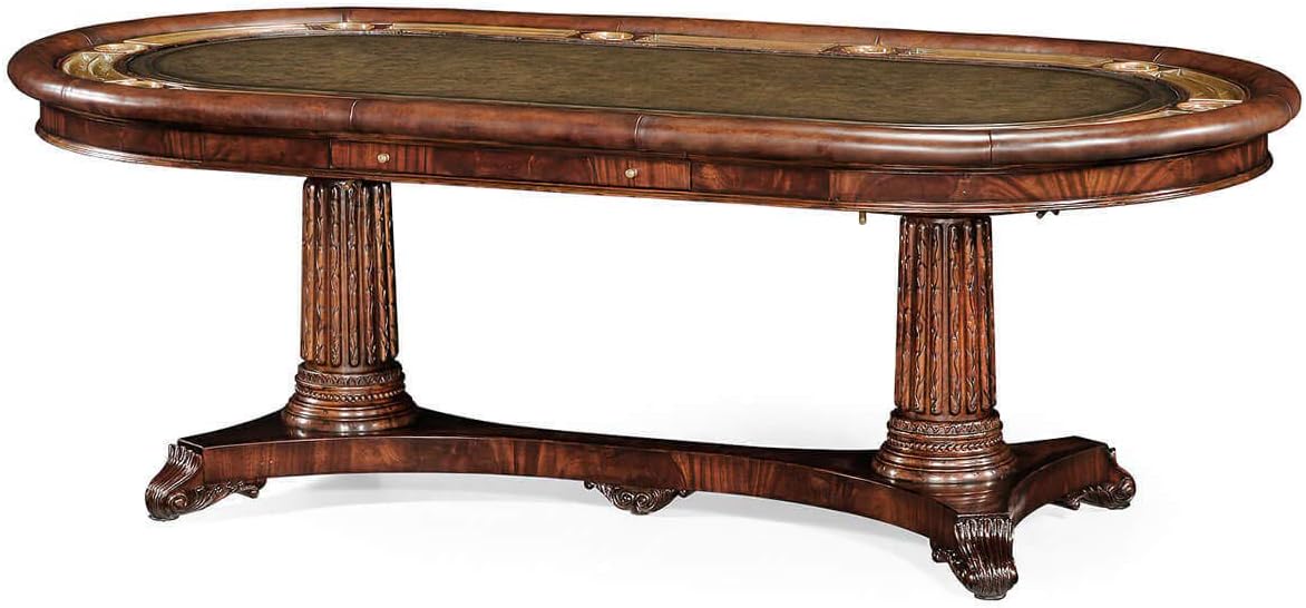 Mahogany and Leather Top Poker Table Home & Kitchen
