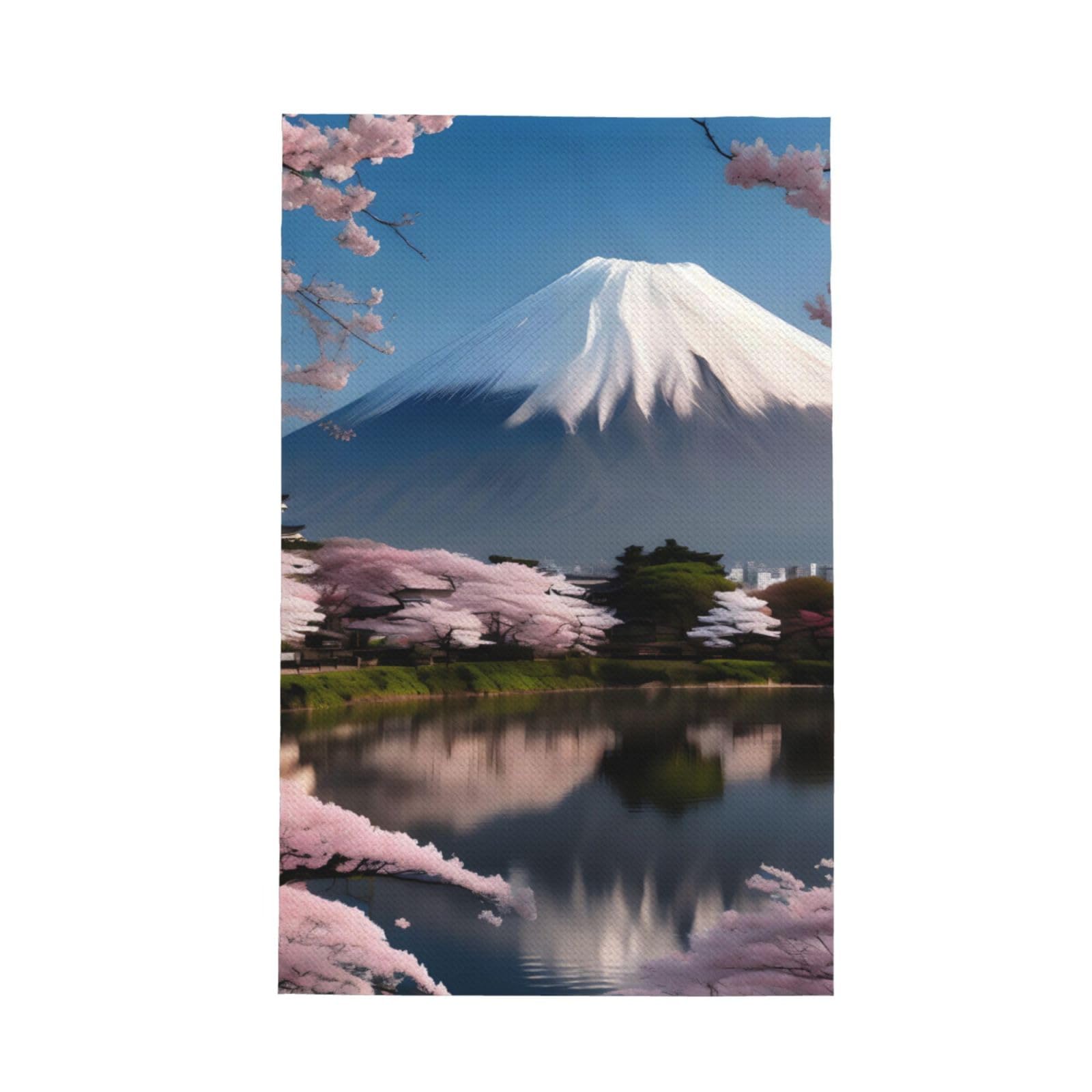 Mt. Fuji in early spring Super Absorbent Microfibre Waffle Towels Fast Drying Dish Cloths Home Cafe Barista