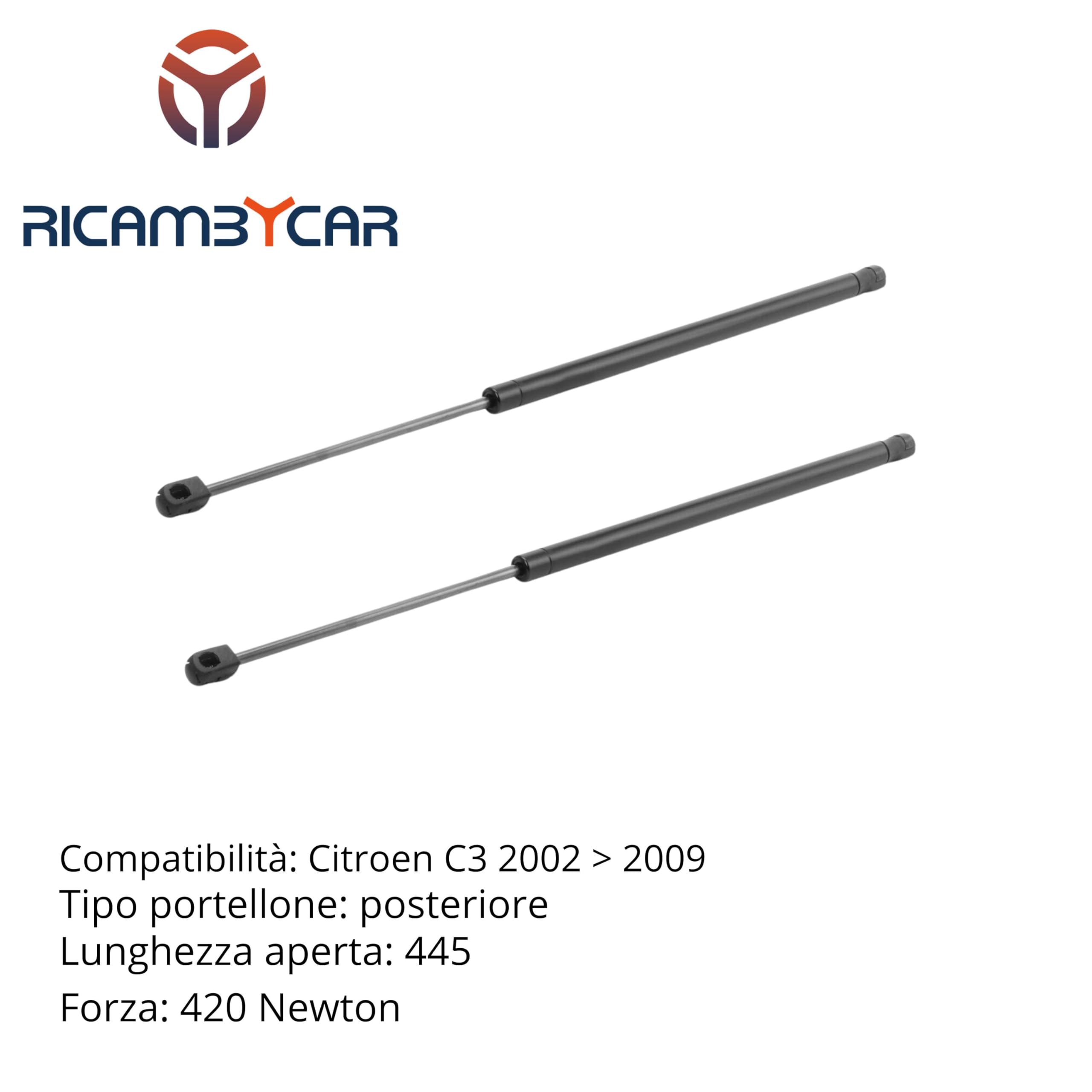 Coppia Molle a Gas Portellone Posteriore Compatibile con Citroen C3 2002-2009