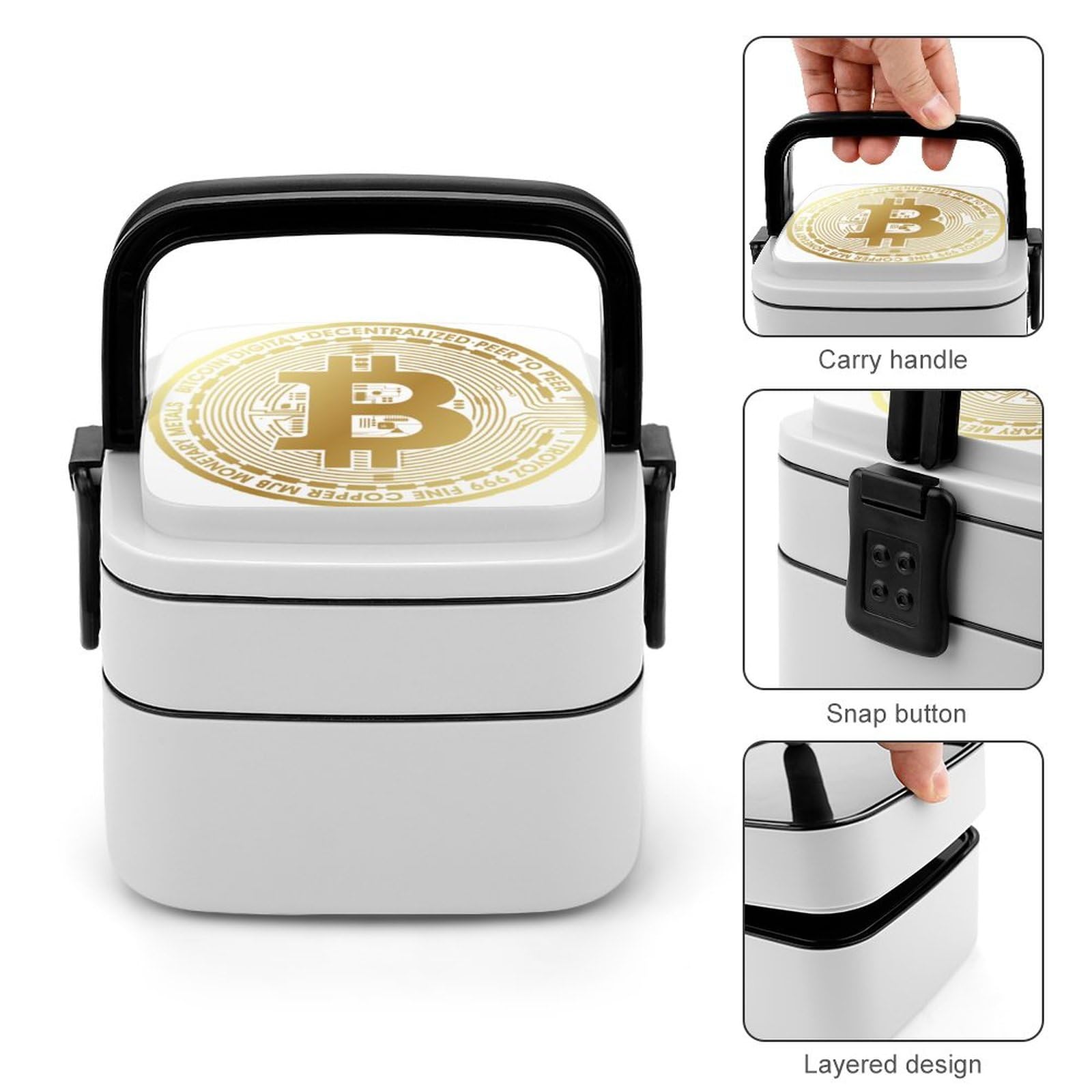 Amazon.co.jp: ビットコイン 新生活 お弁当箱 ランチボックス 冷蔵 女子 高校生 中学生 大人 2段 お手入れ簡単 入園 入学 新生活  プレゼント : 食品・飲料・お酒